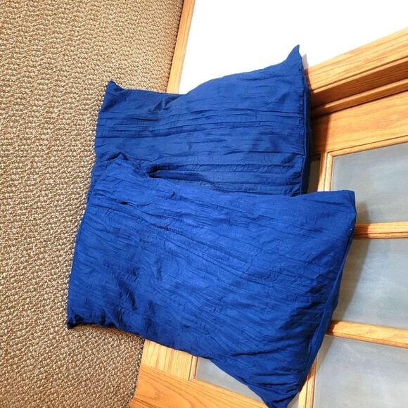 Pillow target shams navy blue two standard bed quilt textured set polyester - Picture 1 of 16